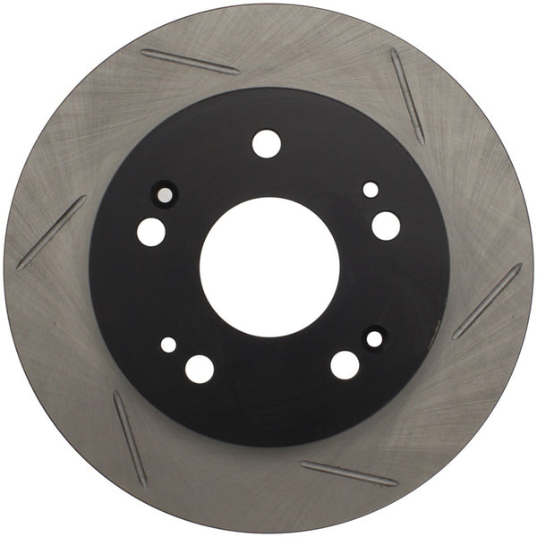 StopTech Power Slot Slotted 06-08 Honda Civic Si Rear Left Rotor - Bull Strap