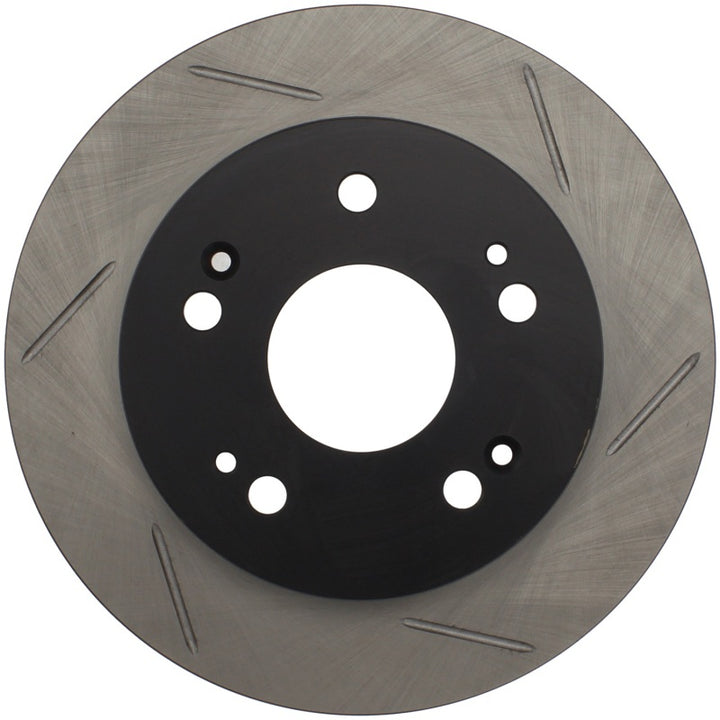 StopTech Power Slot Slotted 06-08 Honda Civic Si Rear Left Rotor - Bull Strap
