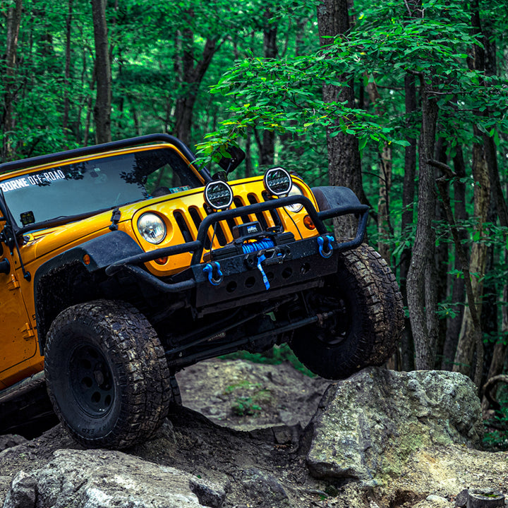 Borne Off-Road 10K Winch - Orange Synthetic Rope - Bull Strap
