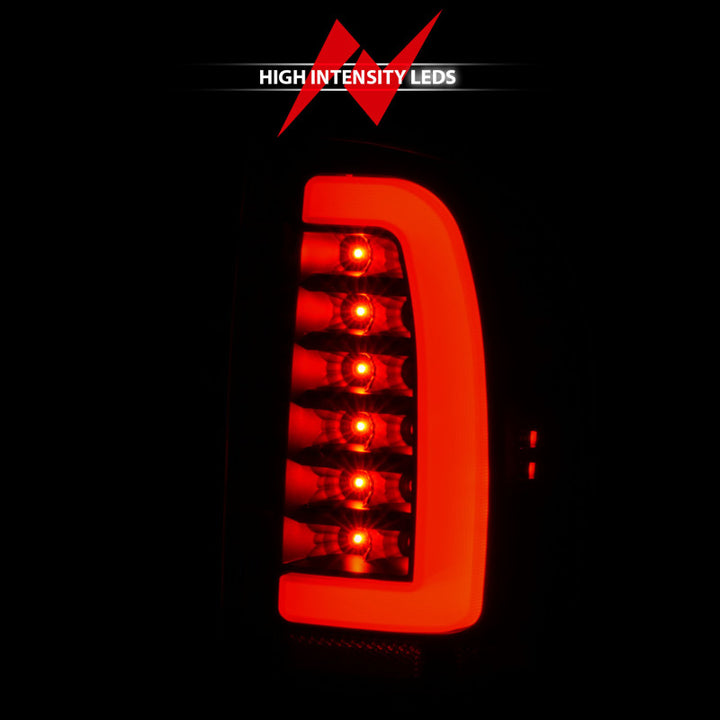 ANZO 95-00 Toyota Tacoma LED Taillights Black Housing Clear Lens (Pair) - Bull Strap