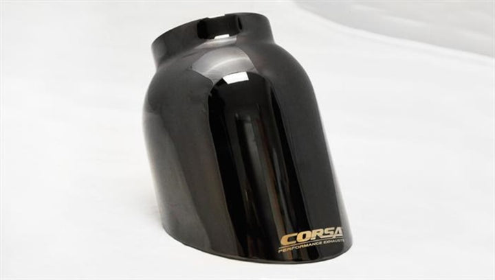 Corsa 2015-2020 Ford F-150 5.0L V8 (Super Crew Cab) Black Sport Single Side Dual 4in Tips CB Exhaust - Bull Strap