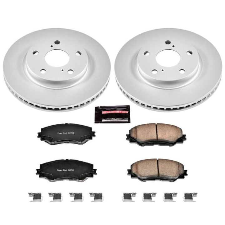 Power Stop 10-12 Lexus HS250h Front Z17 Evolution Geomet Coated Brake Kit - Bull Strap