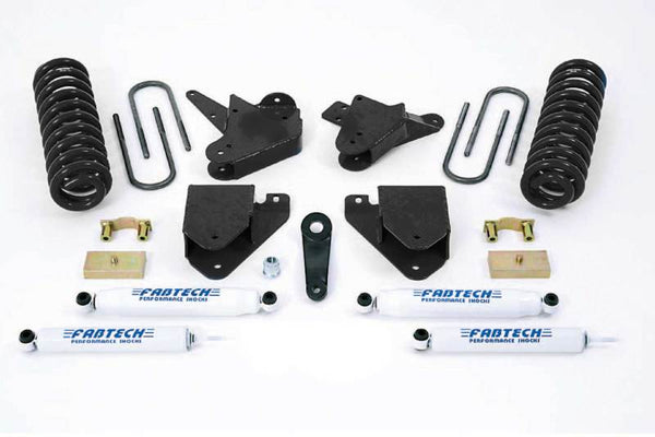 Fabtech 01-04 Ford F250/350 2WD 6in Basic Sys w/Perf Shks - Bull Strap