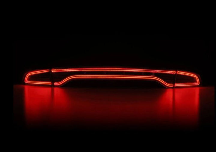AlphaRex 15-23 Dodge Charger Nova-Series LED Tail Lights - Alpha-Black - Bull Strap