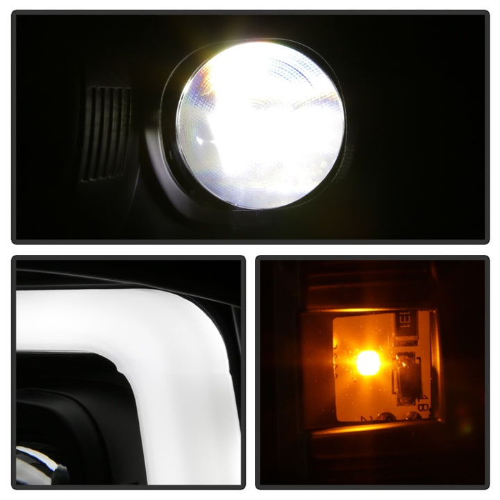 Spyder Ford F-250 99-04/Excursion 00-04 1 Piece LED Headlights - Black PRO-YD-FF25099V2PL-BK - Bull Strap