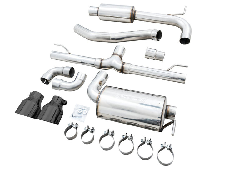 AWE 2022 VW GTI MK8 Touring Edition Exhaust - Diamond Black Tips - Bull Strap