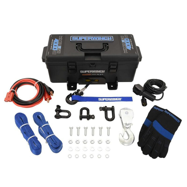 Superwinch 4000 LBS 12V DC 3/16in x 50ft Synthetic Rope Winch2Go - Bull Strap