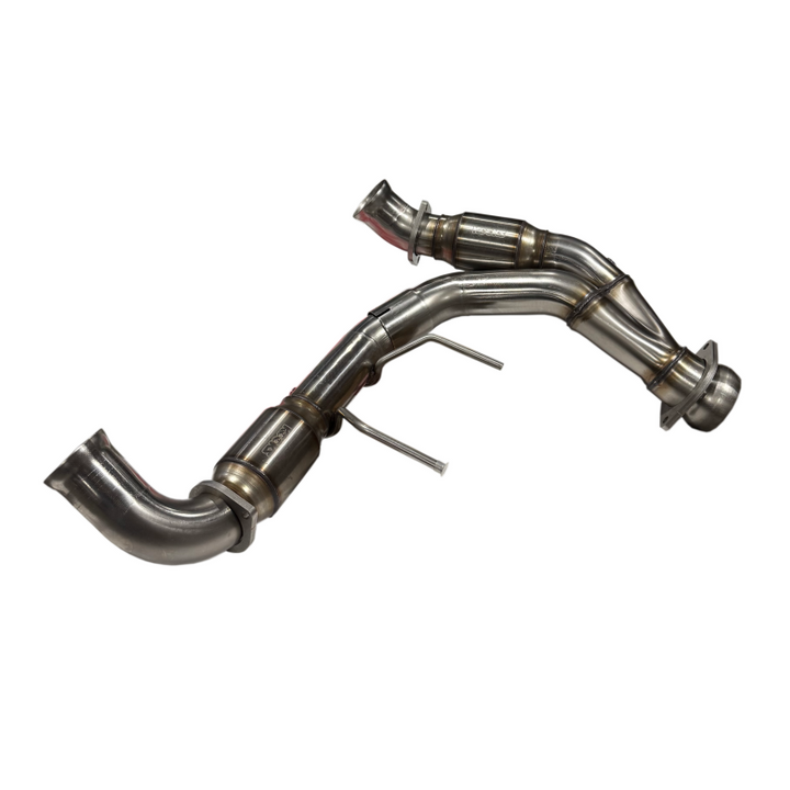 Kooks 21-23 Ford F150 Coyote V8 5.0L 1-7/8in SS Header w/ GREEN Catted Connection Pipe - Bull Strap