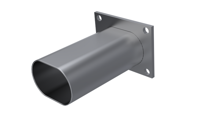 QTP 3in Weld-On QTEC Low Profile Conncetion Oval Tube Kit - Bull Strap