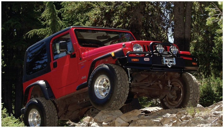 Bushwacker 97-06 Jeep TJ Max Pocket Style Flares 4pc - Black - Bull Strap