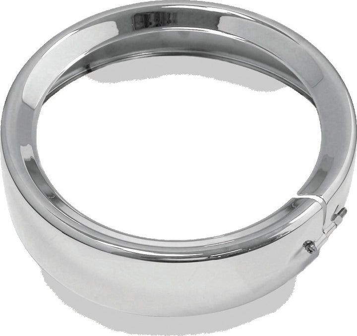 Bikers Choice FLH FLT FLHR FLD Black 7 Inch Chrome Headlight Trim Ring - Bull Strap