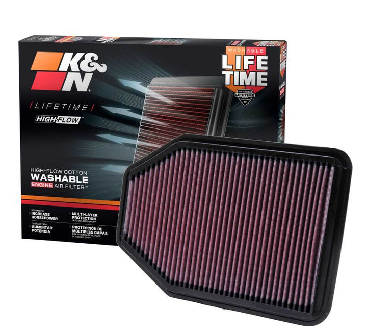 K&N 07-10 Jeep Wrangler 3.8L V6 Drop In Air Filter - Bull Strap