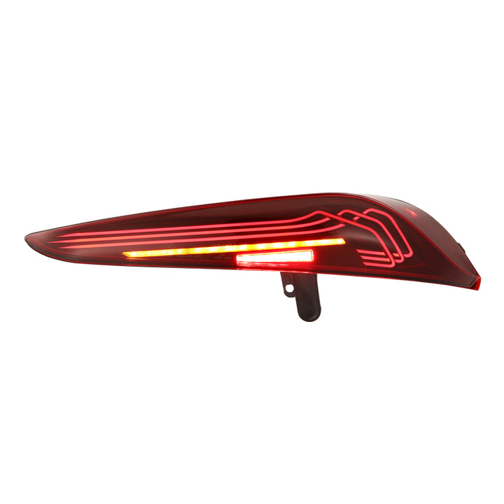 AlphaRex 20-24 Toyota Supra LUXX-Series Laser Style LED Tail Lights Black-Red - Bull Strap