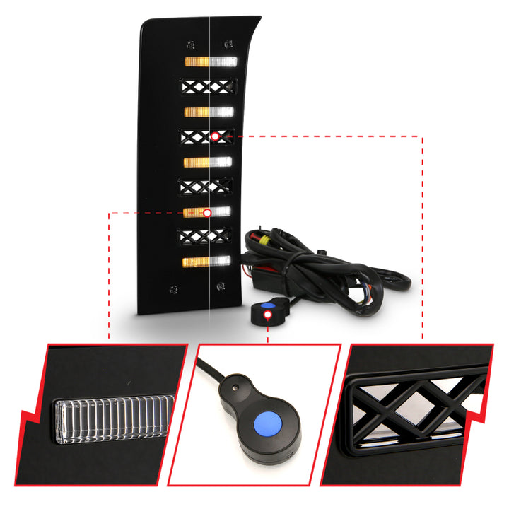 ANZO 22-24 Toyota Tundra (w/Factory LED Refl. & OE Bumper) Z-Series Full LED DRL Vent Lights - Pair - Bull Strap