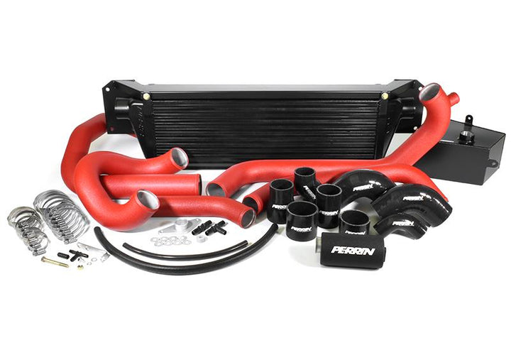PERRIN 15-21 Subaru STI Front Mount Intercooler Boost Tubes + Hardware - Red Tubes - Bull Strap