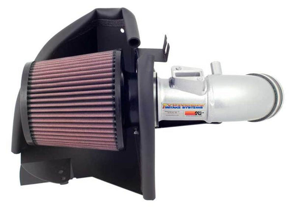 K&N 06-09 Civic 1.8L Silver Typhoon Short Ram Intake - Bull Strap