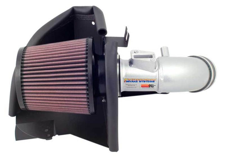 K&N 06-09 Civic 1.8L Silver Typhoon Short Ram Intake - Bull Strap