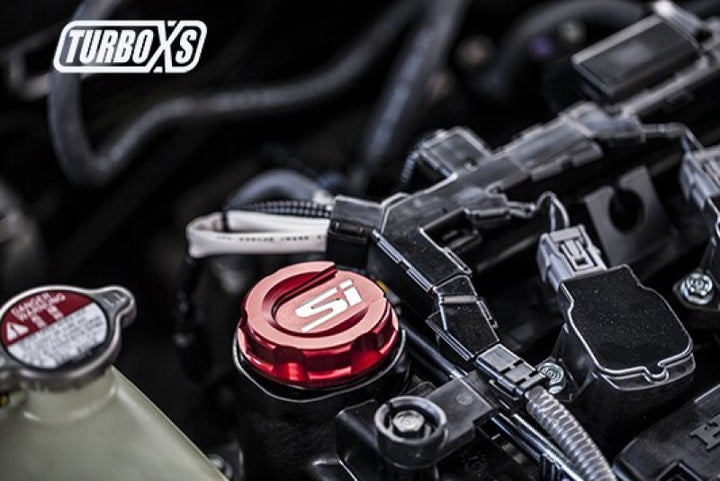 Turbo XS 2016+ Honda Civic Red Oil Cap - Bull Strap