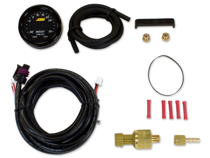 AEM X-Series Boost Pressure -30inHg 60psi Gauge Kit - Bull Strap