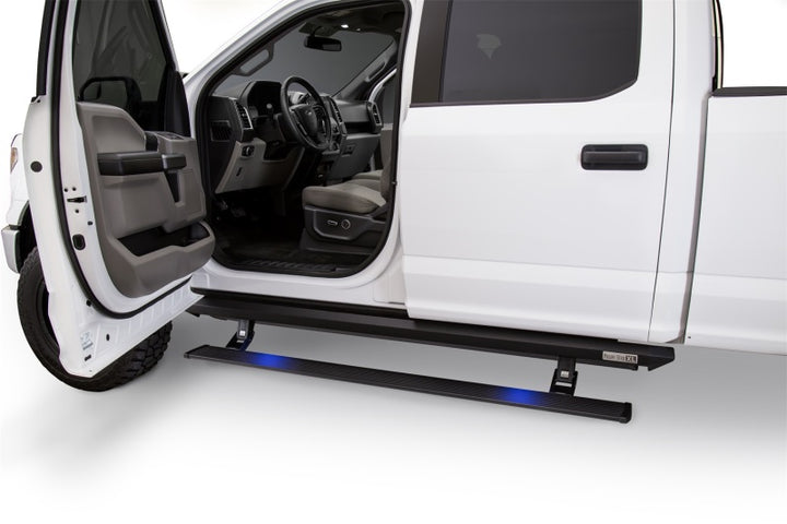 AMP Research 2015-2018 Ford F-150 SuperCrew PowerStep XL - Black - Bull Strap
