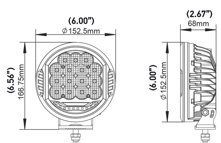 Hella 500 LED Driving Lamp - Single - Bull Strap
