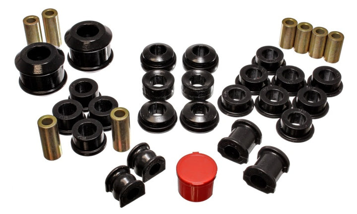 Energy Suspension 02-04 Acura RSX (includes Type S) Black Hyper-Flex Master Bushing Set - Bull Strap