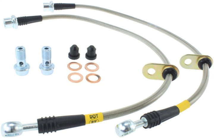 StopTech 92-01 Toyota Camry Stainless Steel Rear Brake Lines - Bull Strap