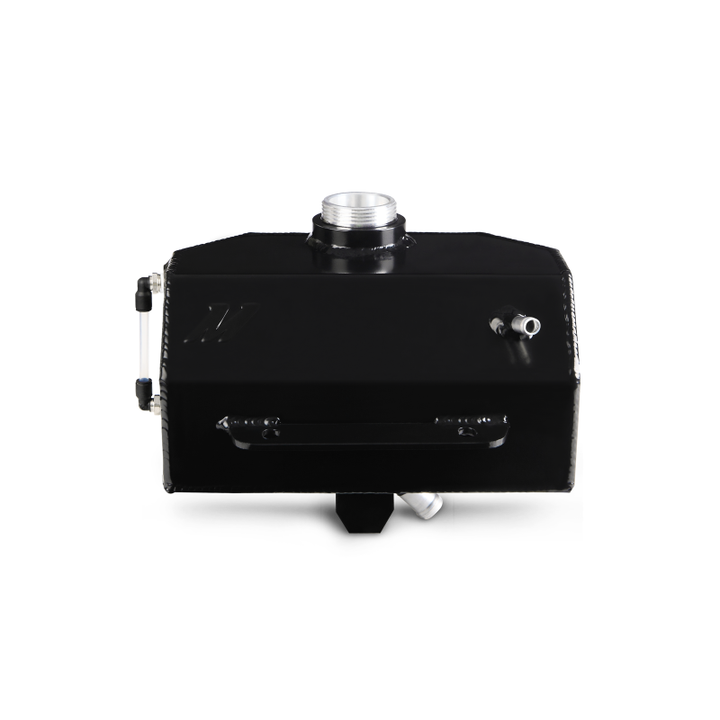Mishimoto 2015 Ford Mustang EcoBoost / 3.7L / 5.0L  Aluminum Coolant Expansion Tank - Black - Bull Strap