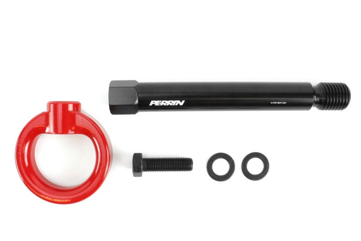 PERRIN 17-21 Honda Civic Si/Type R/Touring/Hatchback Tow Hook Kit Rear - Red - Bull Strap
