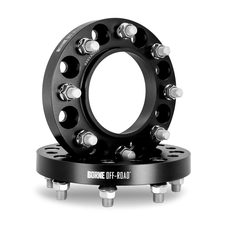 Borne Off-Road Wheel Spacers 8x180 124.1 25 M14 Black - Bull Strap