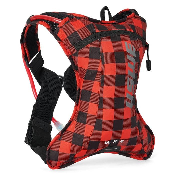 USWE Outlander Hydration Pack 2L - Flannel Red/Black - Bull Strap