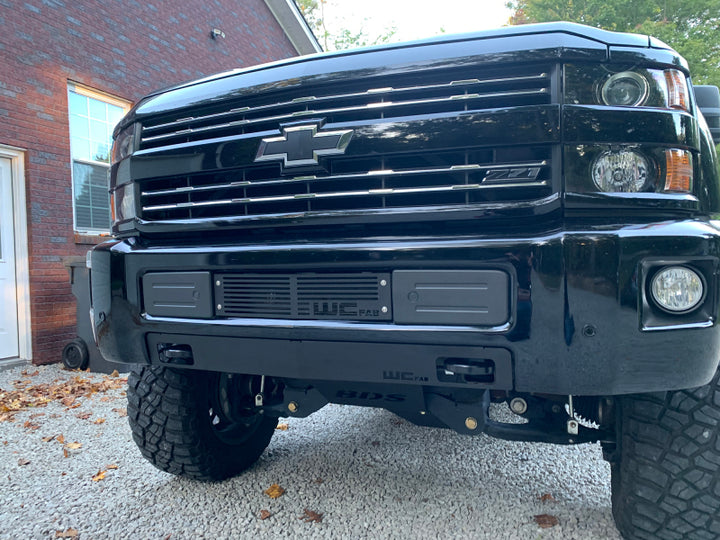 Wehrli 15-19 Chevrolet 2500/3500 Front Bumper Valance Filler Panel Kit w/Tow Hooks - Raw Finish - Bull Strap
