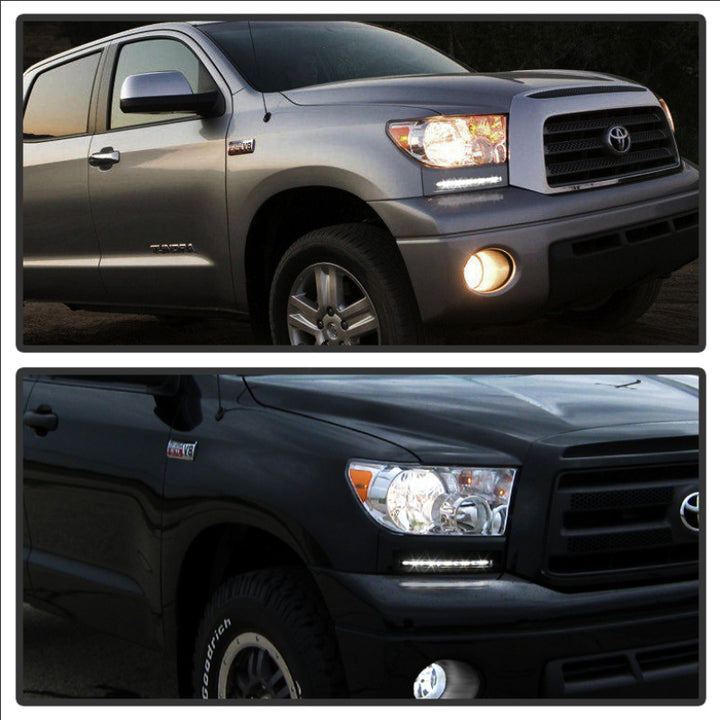 Spyder Toyota Tundra 07-13 Daytime LED Running Lights wo/switch Silver FL-DRL-TTU07-SIL - Bull Strap