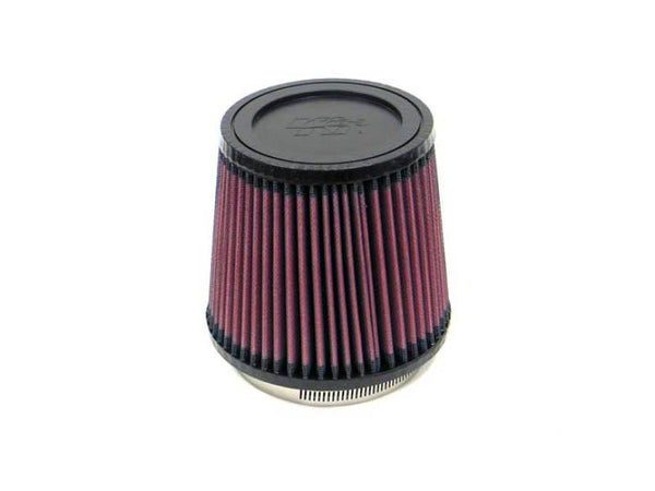 K&N Filter Universal Rubber Filter 3.75in Flange ID / 5.375in Base OD / 4.375in Top OD / 5in Height - Bull Strap