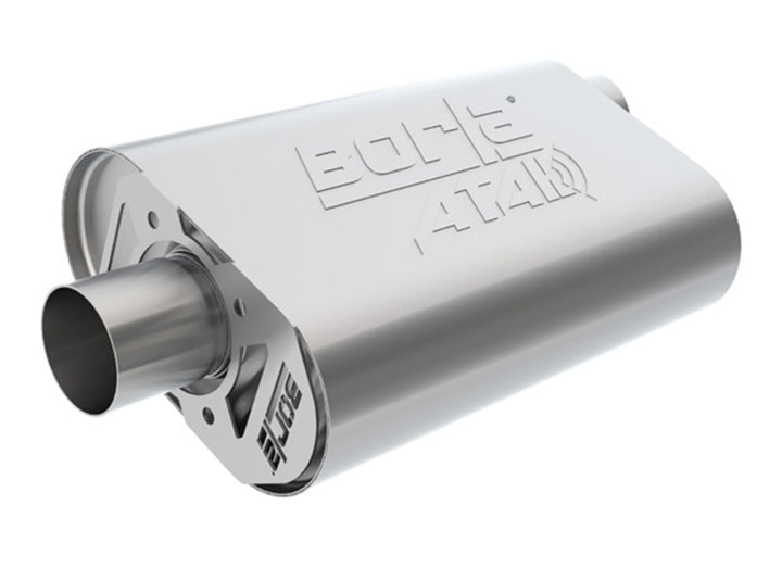 Borla CrateMuffler LS3 ATAK 2.25in Offset/Offset 14inx4.35inx9in Oval Muffler - Bull Strap