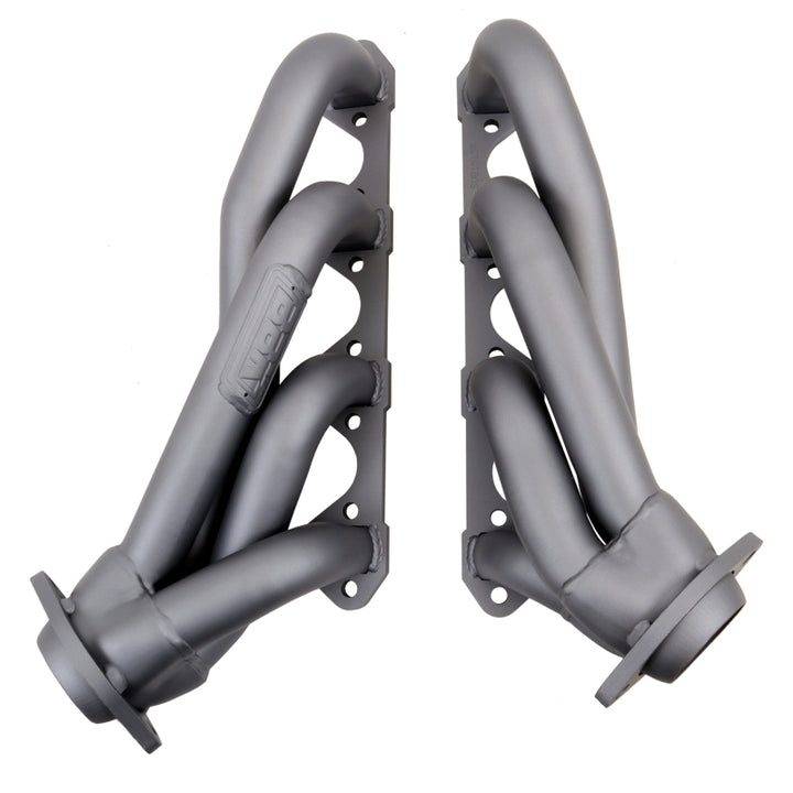 BBK 79-93 Mustang 5.0 Shorty Unequal Length Exhaust Headers - 1-5/8 Titanium Ceramic - Bull Strap