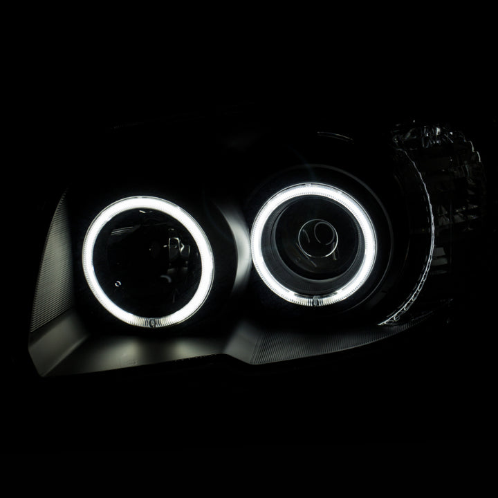 ANZO 2006-2009 Toyota 4Runner Projector Headlights w/ Halo Black - Bull Strap