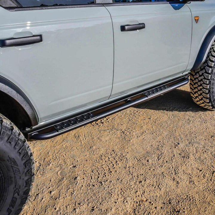 Westin 21-23 Ford Bronco 4dr (Excl. Bronco Sport) Rock Slider - Textured Black - Bull Strap