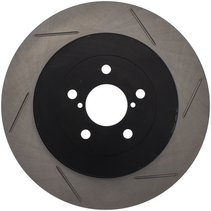 StopTech Power Slot 04 STi Rear Left Slotted Rotor - Bull Strap