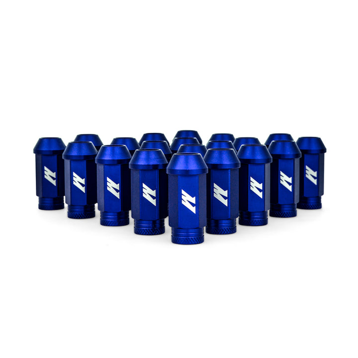 Mishimoto Aluminum Locking Lug Nuts M12x1.5 20pc Set Blue - Bull Strap