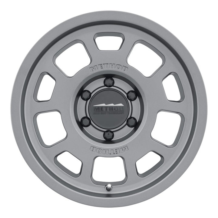 Method MR705 17x8.5 0mm Offset 6x5.5 106.25mm CB Titanium Wheel - Bull Strap