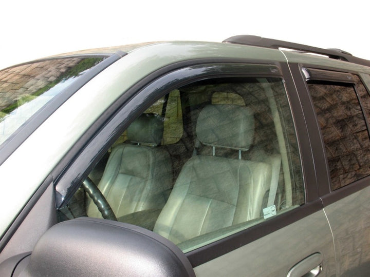 AVS 02-09 Chevy Trailblazer Ventvisor In-Channel Front & Rear Window Deflectors 4pc - Smoke - Bull Strap