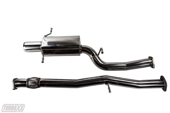 Turbo XS 02-07 WRX-STi Catback Exhaust Polished Tips - Bull Strap