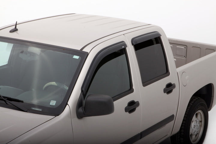 AVS 04-12 Chevy Colorado Crew Cab Ventvisor Outside Mount Window Deflectors 4pc - Smoke - Bull Strap