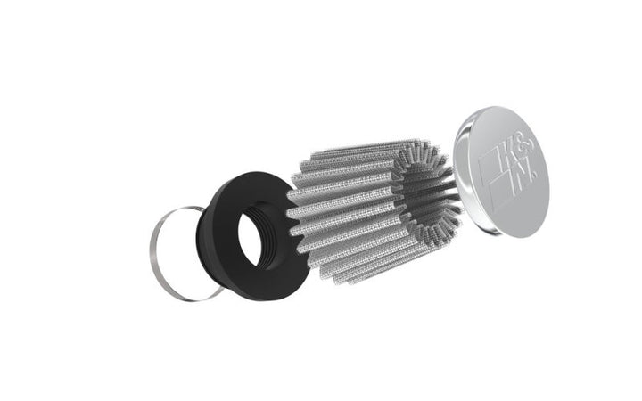 K&N Universal Chrome Filter 1 3/8 inch FLG / 2 1/2 inch Base / 2 inch Top / 2 1/4 inch Height - Bull Strap