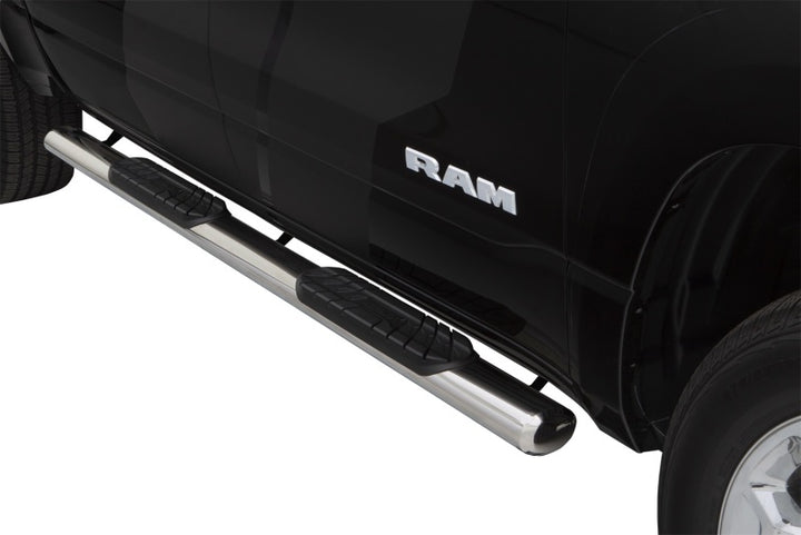 Lund 10-17 Dodge Ram 2500 Crew Cab 4in. Oval Straight SS Nerf Bars - Polished - Bull Strap