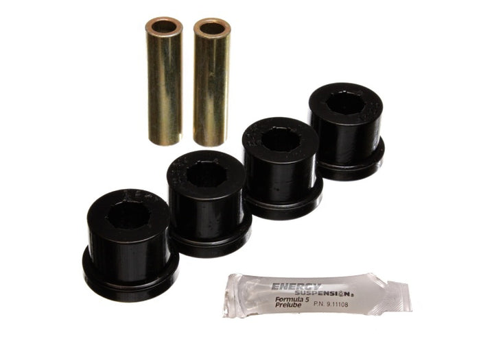 Energy Suspension 86-91 Mazda RX7 Black Rear Control Arm Bushing Set - Bull Strap