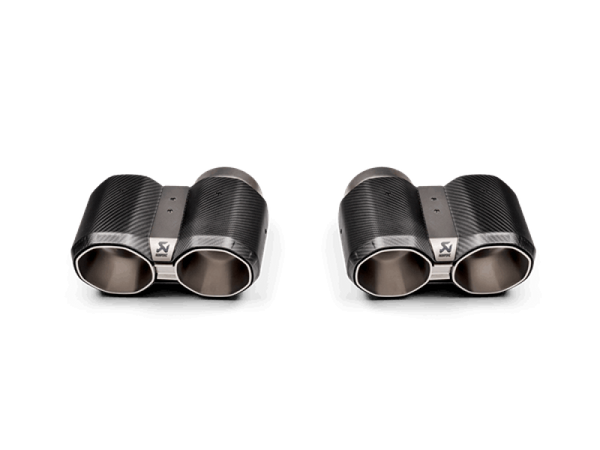 Akrapovic 2021+ BMW G87 M2, G80 M3 & G82 M4 Octagonal Carbon Design Tail Pipe Set - Bull Strap