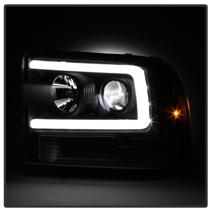 Spyder Ford F-250 99-04/Excursion 00-04 1 Piece LED Headlights - Black PRO-YD-FF25099V2PL-BK - Bull Strap