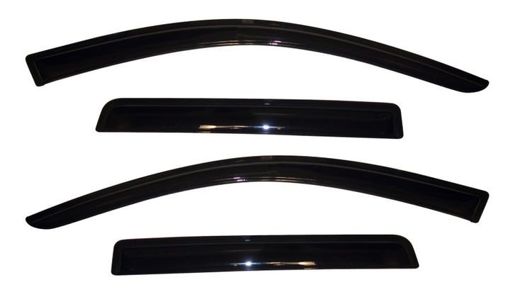AVS 11-18 Mitsubishi Outlander (Excl. Sport) Ventvisor Outside Mount Window Deflectors 4pc - Smoke - Bull Strap
